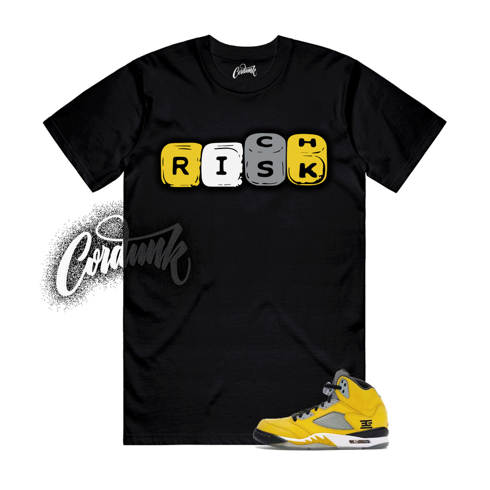 5 Tokyo Yellow Black White T Shirt Match RISK