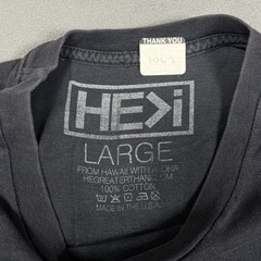 HE i Shirt Mens Large Black Pocket Tee Hawaii Made in USA Casual Cotton Graphic