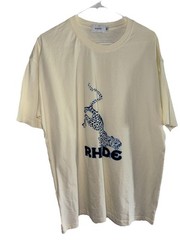 Rhude Men Short Sleeve Leopard Graphic T Shirt Size XL Yellow Used