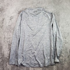 Under Armour Shirt Mens M Gray Tech 2.0 Long Sleeve T-Shirt Tee Active 1328496