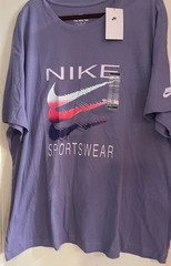 NWT MENS NIKE LAVENDER PURPLE T- SHIRT WITH MULTI COLOR SWOOSHES SIZE 4X