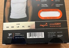 TRUFIT 3 PACK MEN’S XL COTTON KNIT WHITE A-SHIRT COOL DRY STRETCH COMFORT TAGFRE