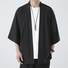 Comfy Fashion Shirt Jacket Yukata 3/4 Sleeve Cardigan Coat Japanese Kimono