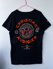 Christian Audigier Men’s T-Shirt Black Biker Garage Parts Motorcycle Y2K Size M