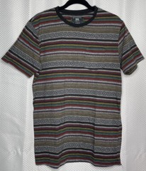 BEAUTIFUL GIANT MEN’S CREW NECK SHORT SLEEVE T-SHIRT STRIPE MULTICOLOR SIZE LARG