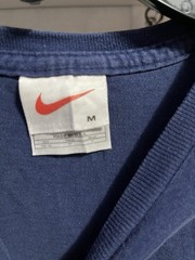 Nike Swoosh Air Bubbles 90s Vtg T Shirt White Tag Logo Blue Size Medium USA Made