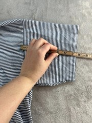Vintage Cal Cru T-Shirt Mens XL Blue/White Stripped Short Sleeve Nautical