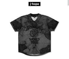BTS J HOPE s/s t shirt GREY/BLACK JERSEY SIZE L