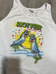 Riot Fest Chicago IL XL Parrot White Tank Top
