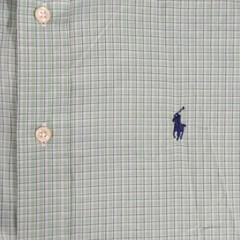 Ralph Lauren~Blake~M~Blue Label Men~Cotton~Green Blue White Plaid~Longsleeve
