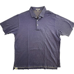 Peter Millar Polo Shirt Mens XL Navy Blue Micro Dot 100% Cotton Golf Casual