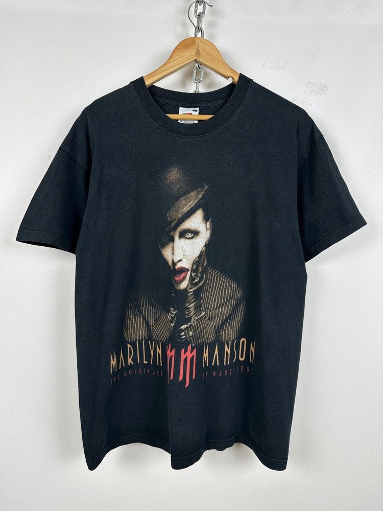 2003 Vintage Marilyn Manson The Golden Age of Grotesque Band T-Shirt Size L