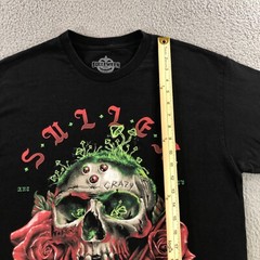 sullen art collective T shirt mens L black skull roses david kokot