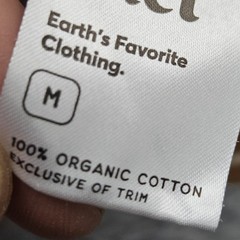 Pact Organic T Shirt Men Medium Brown Stripe V Neck 100% Organic Cotton
