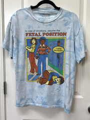 Steven Rhodes Unisex T-Shirt L Coping Mechanism Fetal Position Tee Graphic Print