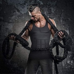 Mens Body Shaper Toning T-Shirt Ultra Durable Vest Compression Workout Underwear