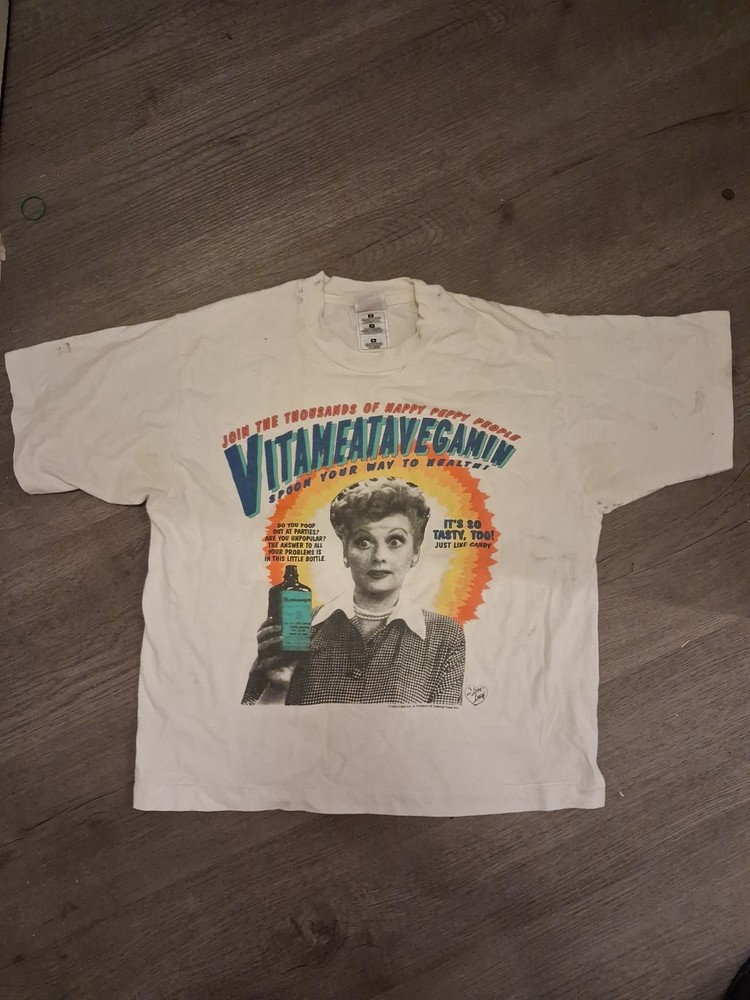 VTG I Love Lucy Vitameatavegamin 1992 CBS Promo T Shirt Sz M Single Stitch RARE*