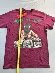 Headgear Classics Men’s T-Shirt Born To Trap Maroon Money Size Medium Tee NEW