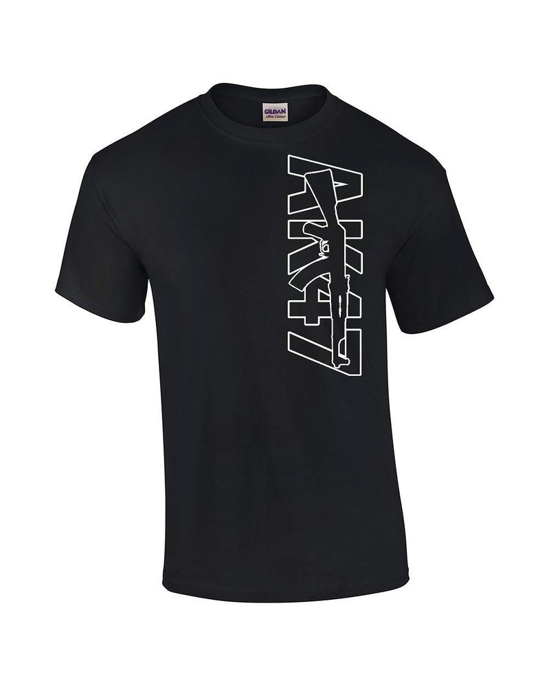AK-47 T-Shirt Army Military Out Line Logo Gun Rifle Size S,5XL 100% cotton