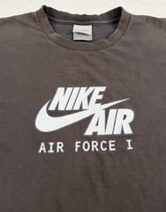 Vtg Nike Air Force 1 Shirt Black Sun Faded Distressed Grunge Hip Hop Y2K Mens L