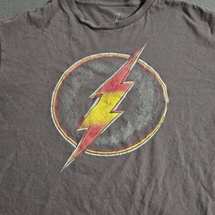 The Flash XL 2020 Flash Logo Faded Black Graphic Short Sleeve T-Shirt