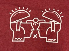 Official Wikipedia Knowledge Symbol T-shirt- Size Small- Deep Red