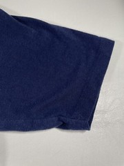 Vtg 70s Austin Velva Sheen Shirt M Fits Smaller Blue Rainbow Graphic Spell Out