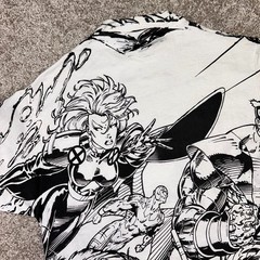 Vintage Marvel X-Men All Over Print Tshirt Wolverine Beast Storm Large Jim Scott