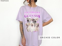 Custom Pet Portrait Comfort Tee Vintage Dog Cat Lover Shirt