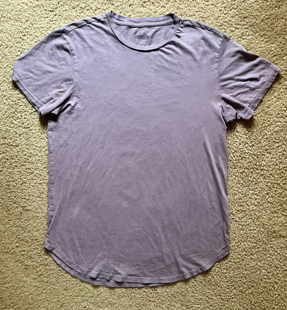 H&M Essentials Long Fit Purple Short Sleeve T Shirt Size M Med Classic Round Hem