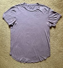 H&M Essentials Long Fit Purple Short Sleeve T Shirt Size M Med Classic Round Hem