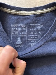 Patagonia Responsibili-Tee Men’s T-Shirt XXL Blue Solid Logo Crew Neck Short