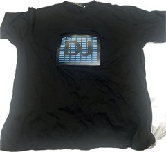 New Sound Activated Light Up Flashing LED Equalizer Blk DJ Rave T-Shirt M
