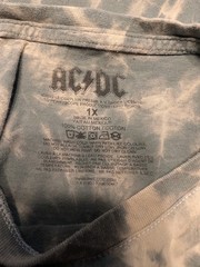 ACDC AC/DC Highway To Hell T Shirt Adult XL Tie Dye Metal Rock Black Bleach Wash