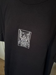 URBAN OUTFITTERS Oversized Men’s T Shirt Size M Washed Black Justice Tarot Logo