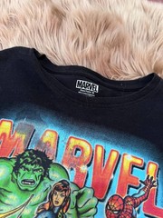 Marvel Comics Graphic Shirt Mens Medium M Black Avengers Spider-Man Iron Man Tee