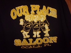 Ocala Fl black graphic OUR PLACE SALOON L t shirt