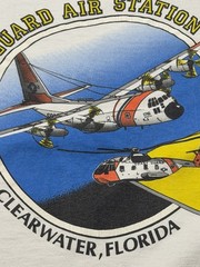 Vintage 90s USCG CGAS Clearwater FL HC-130 Anvil XL Single Stitch T-Shirt