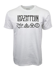 LED ZEPPELIN ZOSO LOGO T SHIRT WHITE TEE