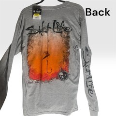 Salt Life Hook Line And Sinker long sleeve Pocket t shirt Medium Gray NWT