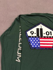 Port & Company Performance T Shirt Mens Large Olive Green American Flag Remember