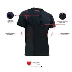 LVAD Heartmate 3 Men Shirt Crew Neck LVAD Clothing T-Shirt Medical Wear Black
