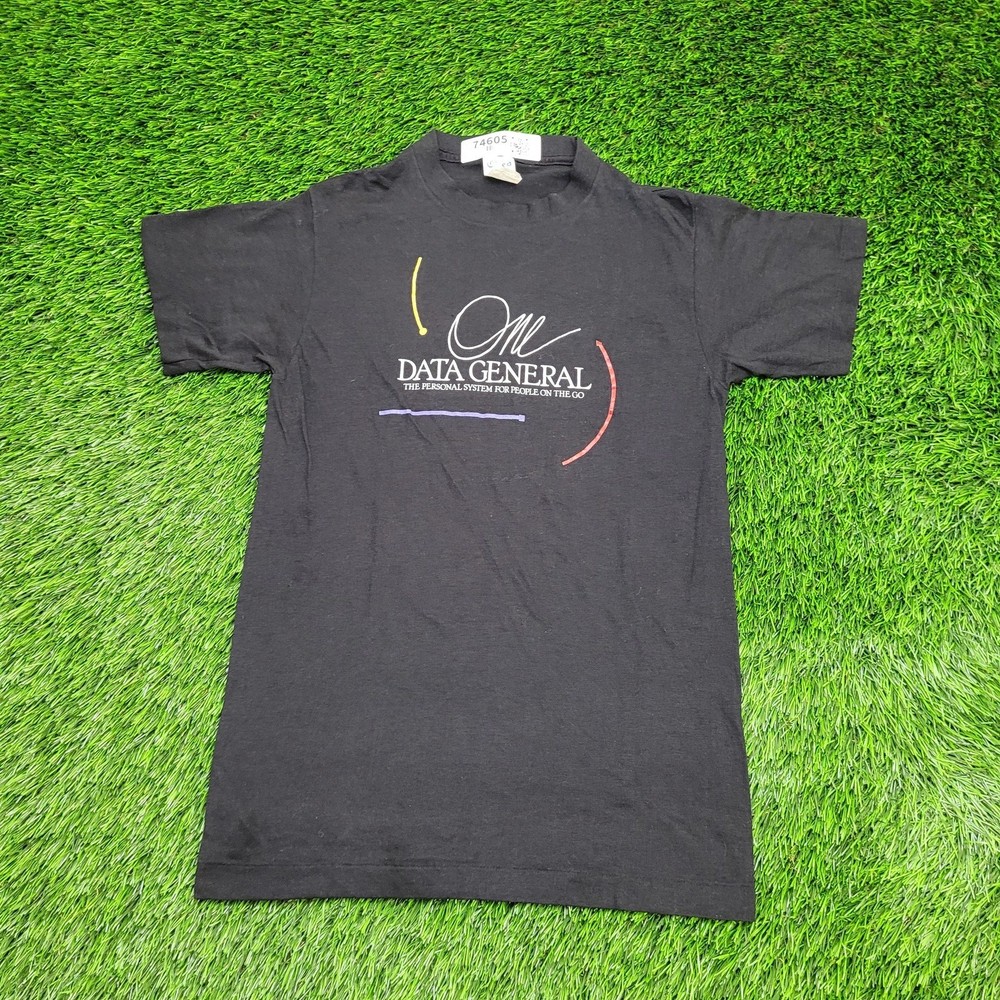 Vintage 80s Data Computer Shirt Teens Medium 16×25 USA
