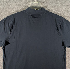 LL Bean Mock Neck Shirt Mens Large Navy Long Sleeve Tee 100% Cotton 508112