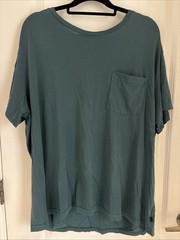 Mens UnTuckit EcoSoft Pocket Tee T Shirt Pima Cotton Crewneck Teal Sz XXX Large