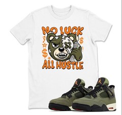 No Luck Bear 4 Undefeated Olive Deep Green, Shirt to Match – BLACK/WHITE