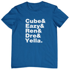 NWA BAND MEMBERS T-SHIRT – gangsta rap 2-pac snoop dre cube dr hip-hop music mc
