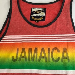 Limited Edition Jamaica Tank Top XL Red Rasta Striped Ringer Summer Beach Boho