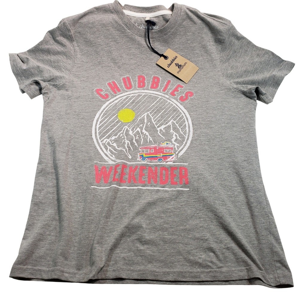 Chubbies The Van Life Graphic T Shirt Gray XL The Weekend Has Arrived Tee