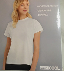 32 Degrees Cool WOMENS Ultra soft Cotton TEE Relaxed Fit 1 ONLY(WHITE LARGE)NWT